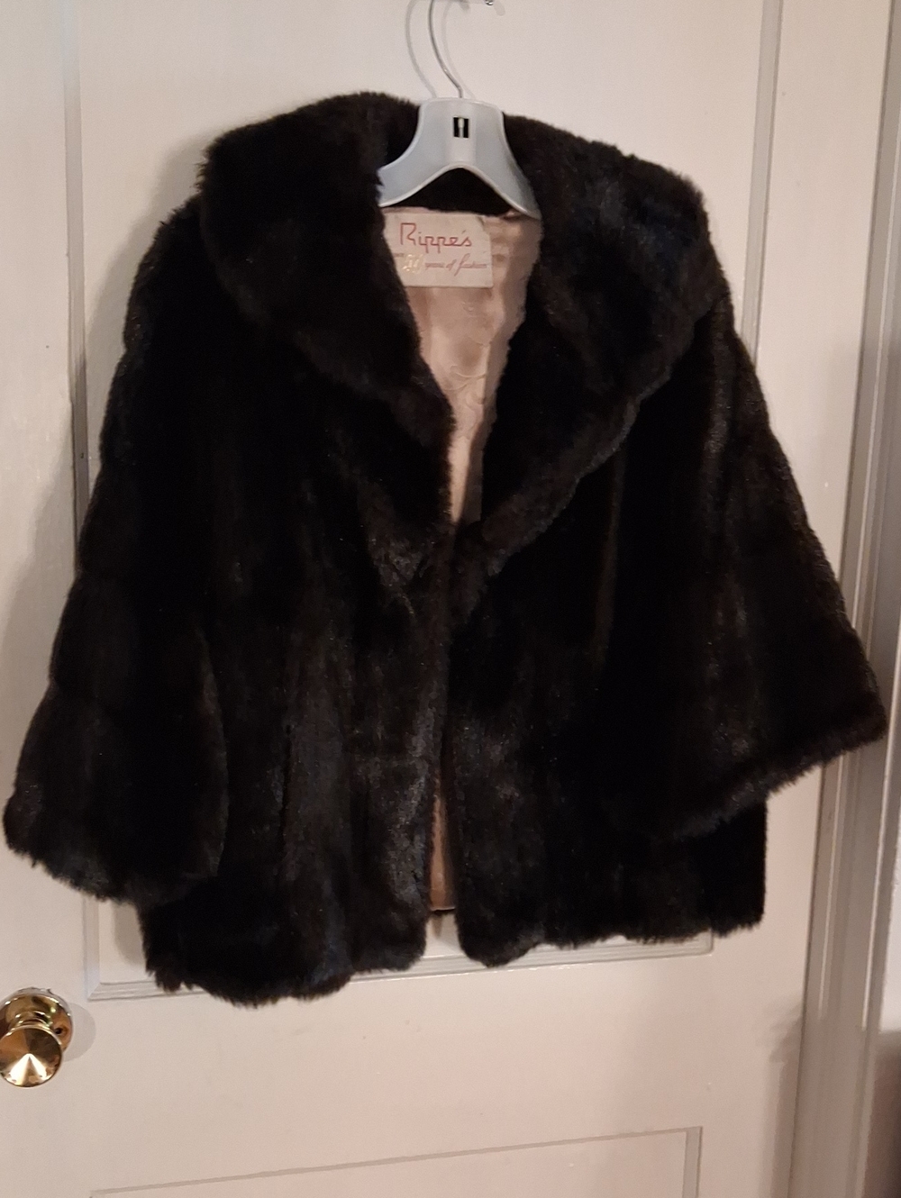 Vintage Rippes Faux Fur Coat - Dark Brown Large-xlarge